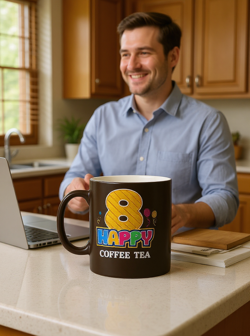 Golden 8 Celebration Mug | Perfect for 8th Celebrations