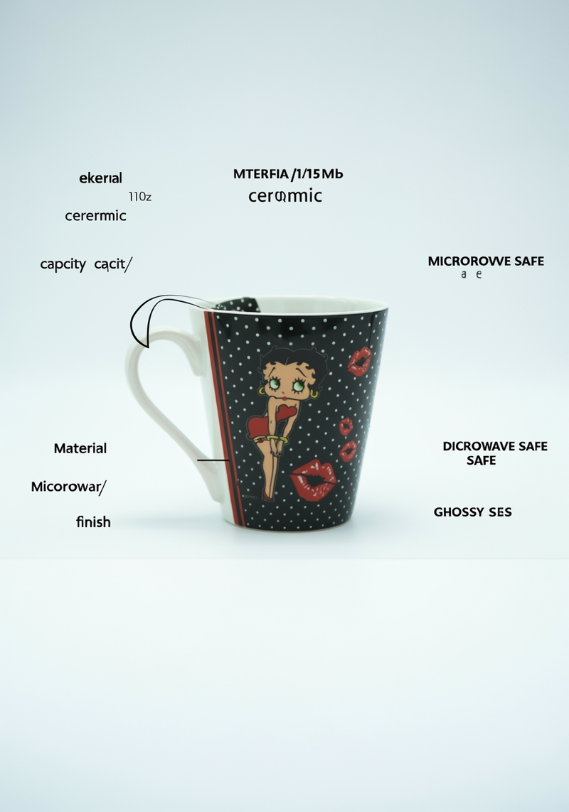 Betty Boop Kisses Polka Dot Ceramic Mug