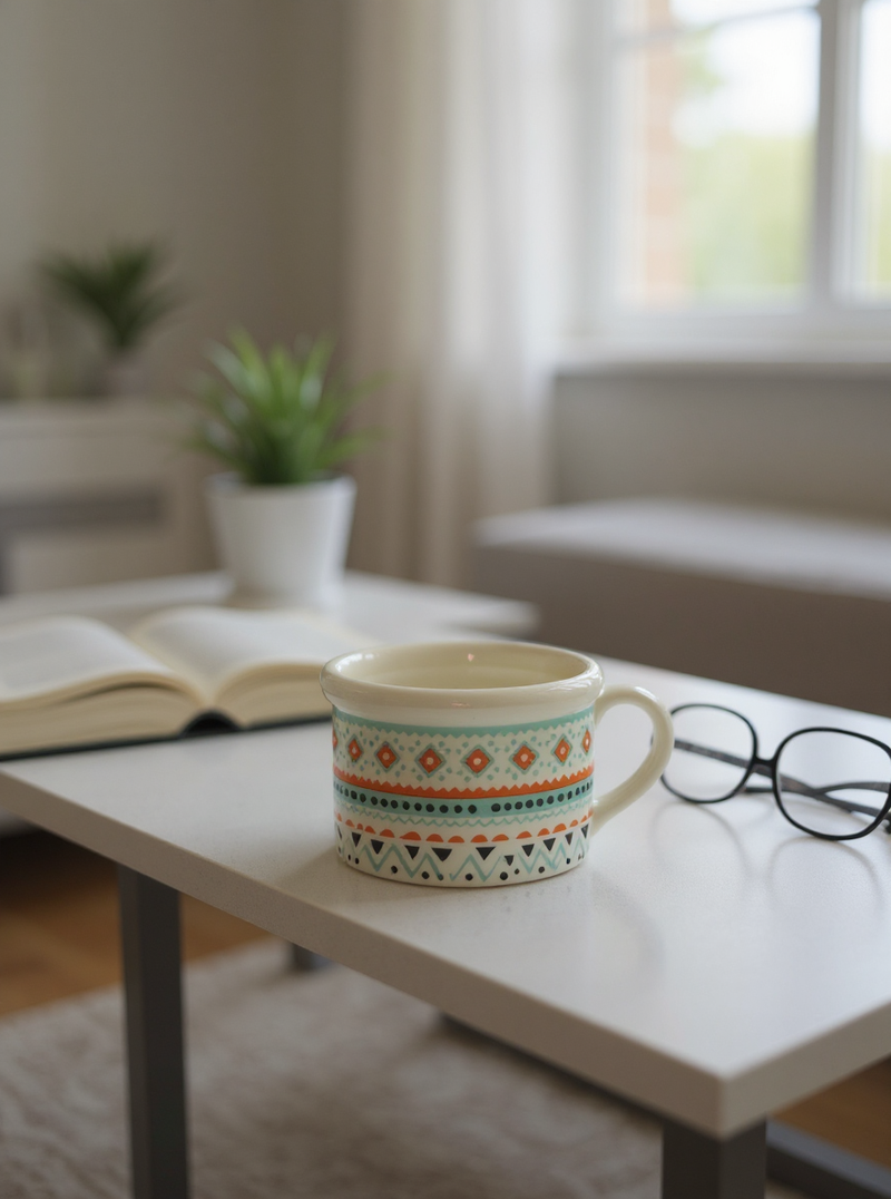 Bohemian Tribal Spirit Ceramic Cup | Gift for Art Lovers