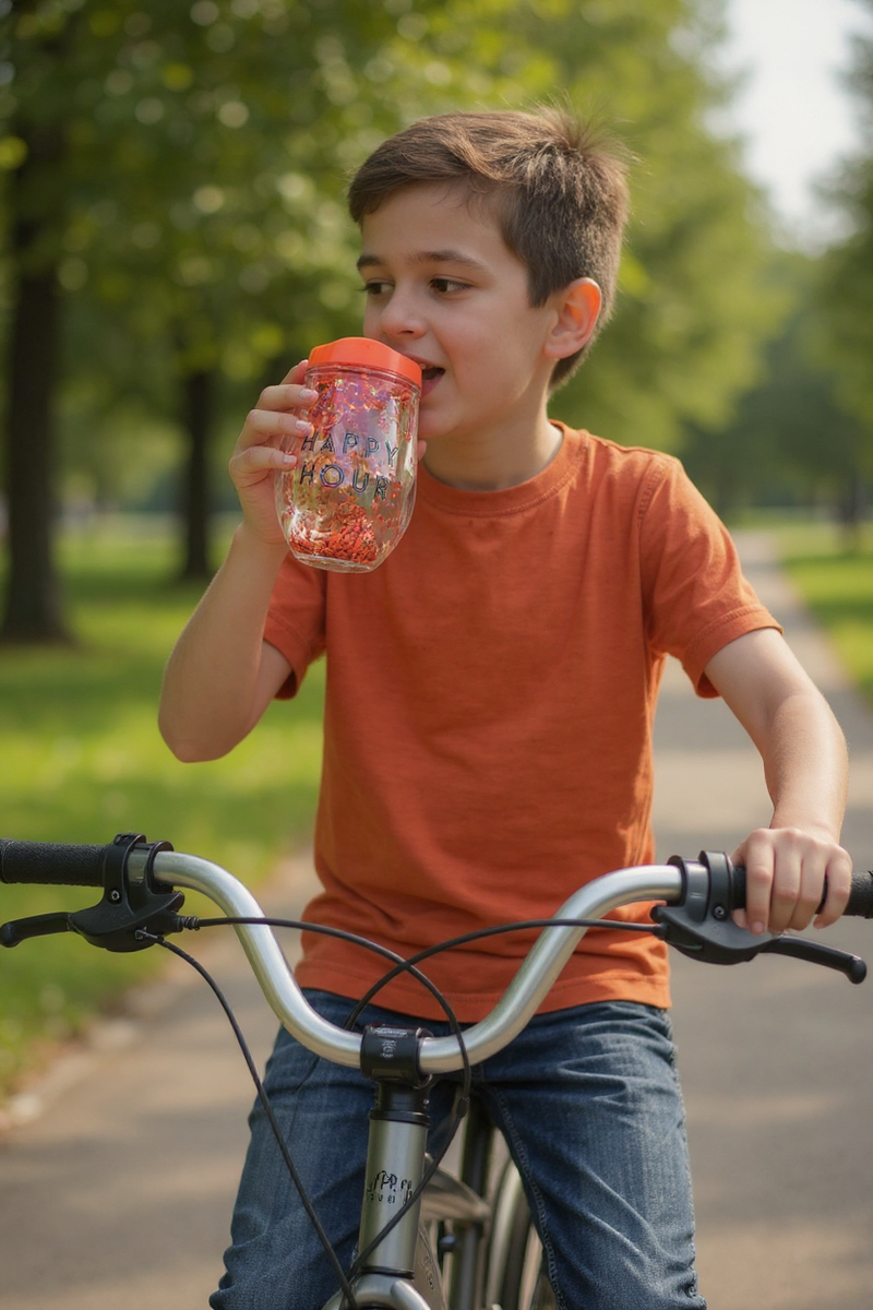Glitter Sparkle Tumbler with Coral Lid