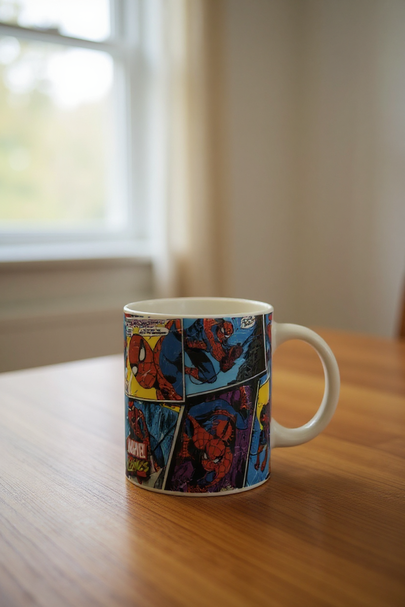 Web-Warrior Spiderman Comic Ceramic Mug | Gift for Marvel Fans