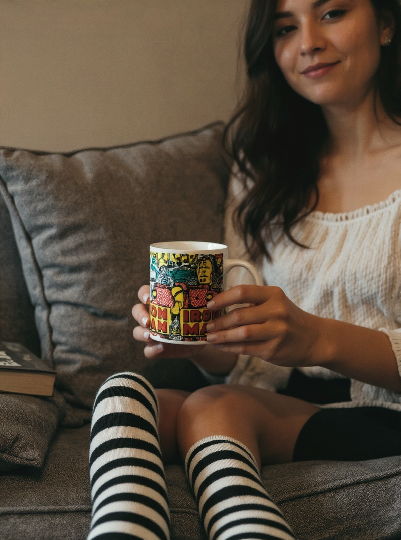 Iron Man Comic Book Hero Mug and Socks Set