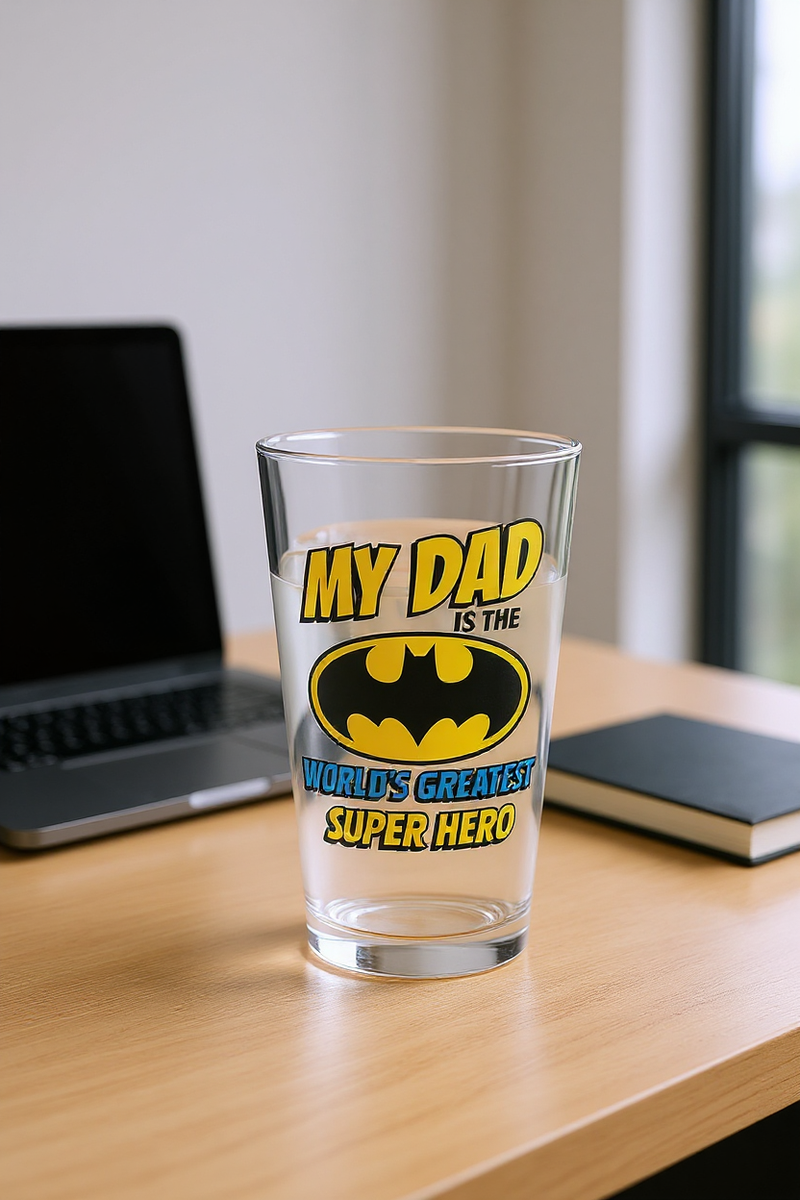 Batman 'My Dad is the World's Greatest Super Hero' Durable Glass