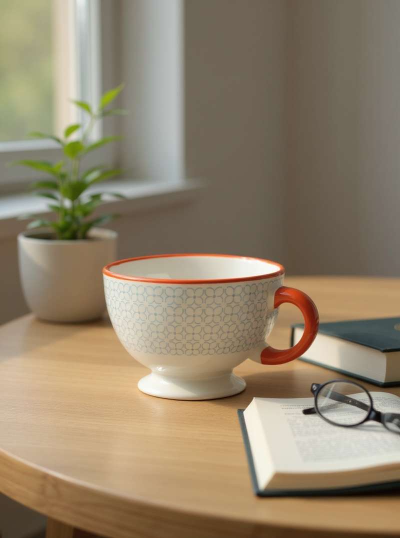 Footed Teacup Elegance Ceramic Mug | Gift for Tea Lovers