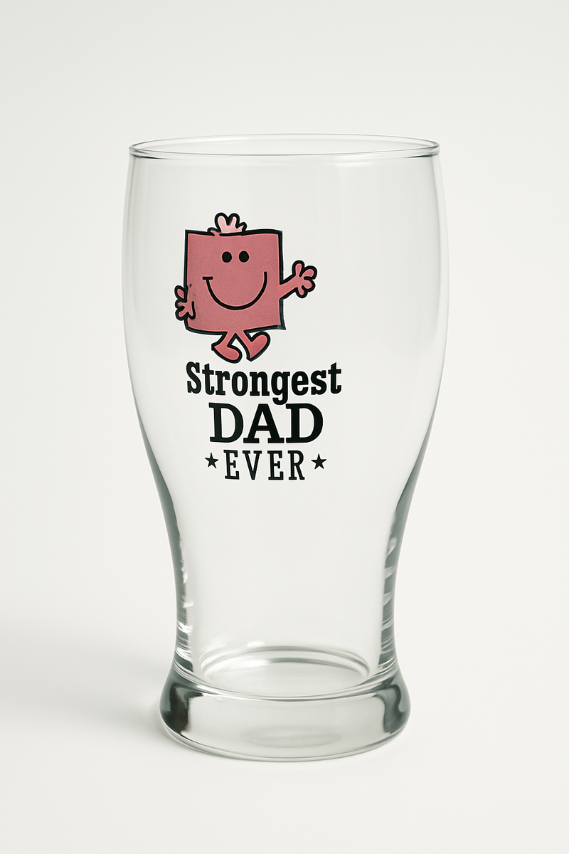 Little Miss Strongest Dad Ever Glass | Gift for Dads&nbsp;