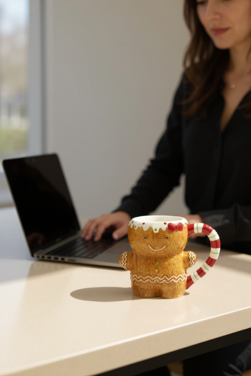 Bowtie Gingerbread Holiday Mug