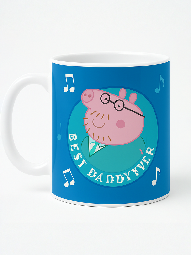 Peppa Pig’s Daddy Groove Ceramic Mug &amp; Keychain Gift Set | Gift for Peppa Pig Fans