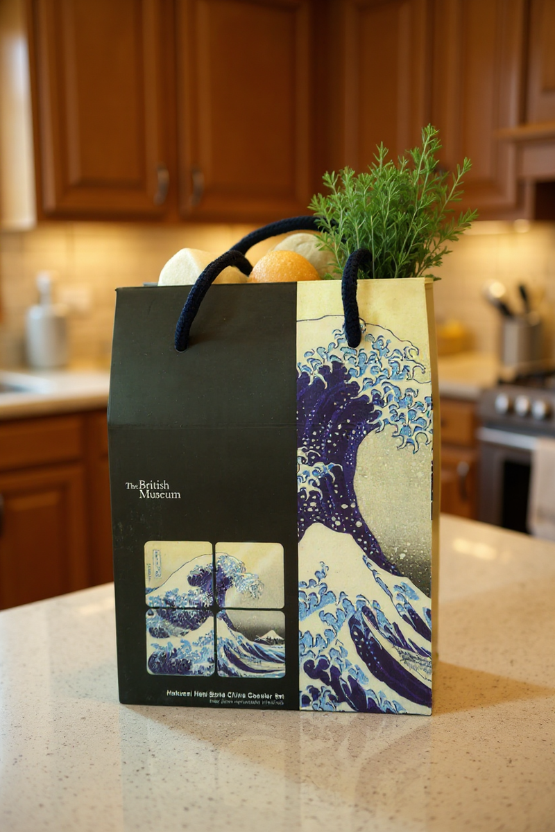 Hokusai's Wave Artistic Coaster Set