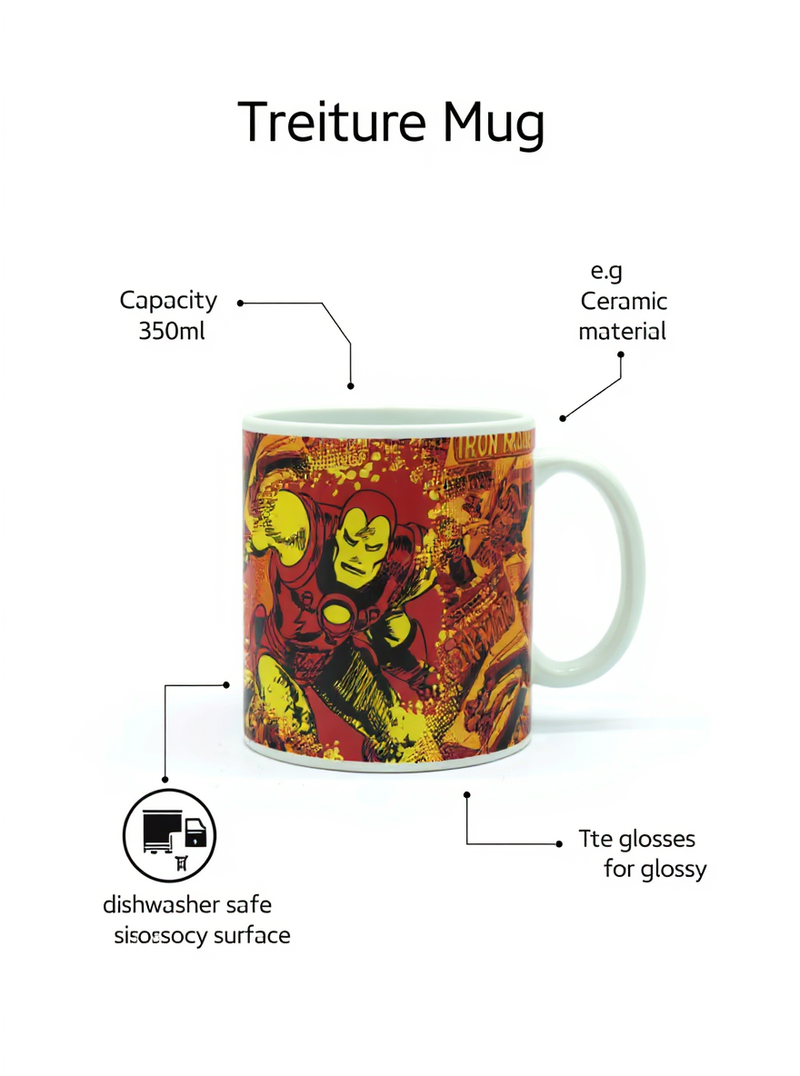 Iron Man Arc Reactor Ceramic Mug | Gift for Marvel Fans