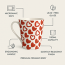 Red and White Heart Pattern Tall Mug