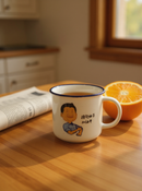 White Harmony Cartoon Man Ceramic Mug | Gift for Culture Enthusiast