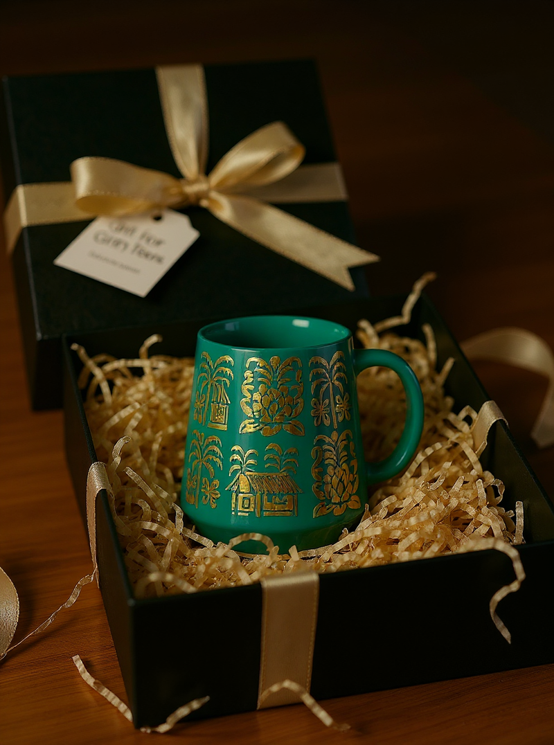 Tropical Teal and Gold Oasis Mug