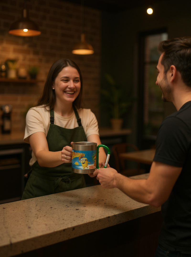 Minions Paradise Stainless Steel Carabiner Mug