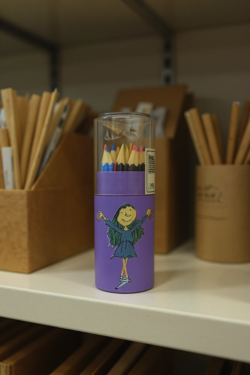 Whimsical Matilda Girl Color Pencils Box
