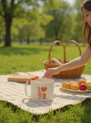 Angled 'LOVE' Heart Harmony Mug with Ribbon