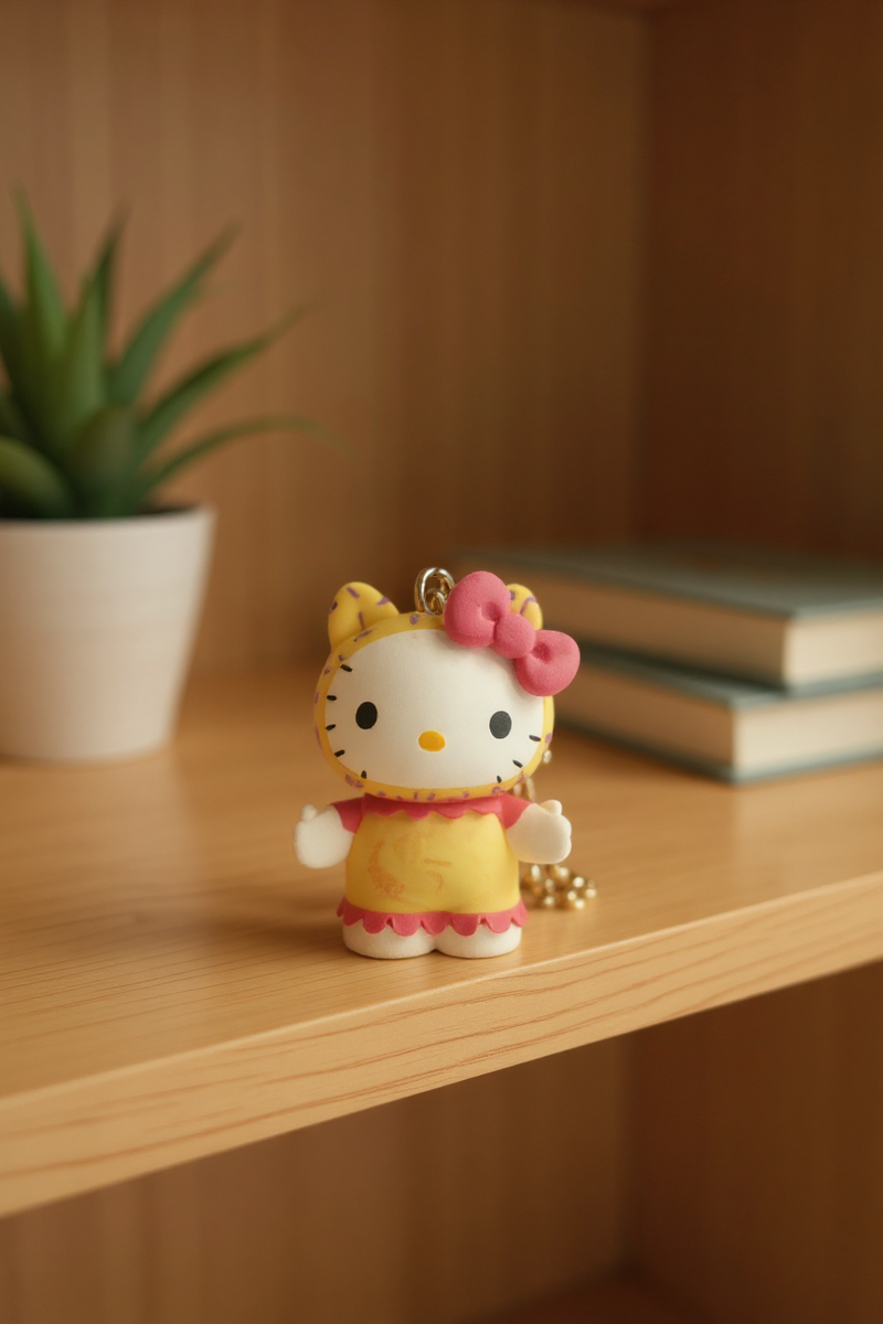 Hello Kitty Pink Bow Charm Keychain