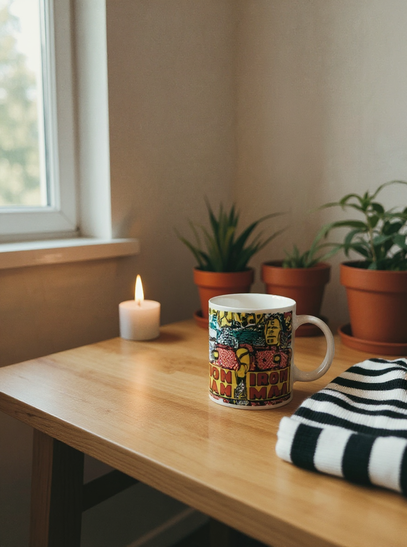 Iron Man Comic Book Hero Mug and Socks Set