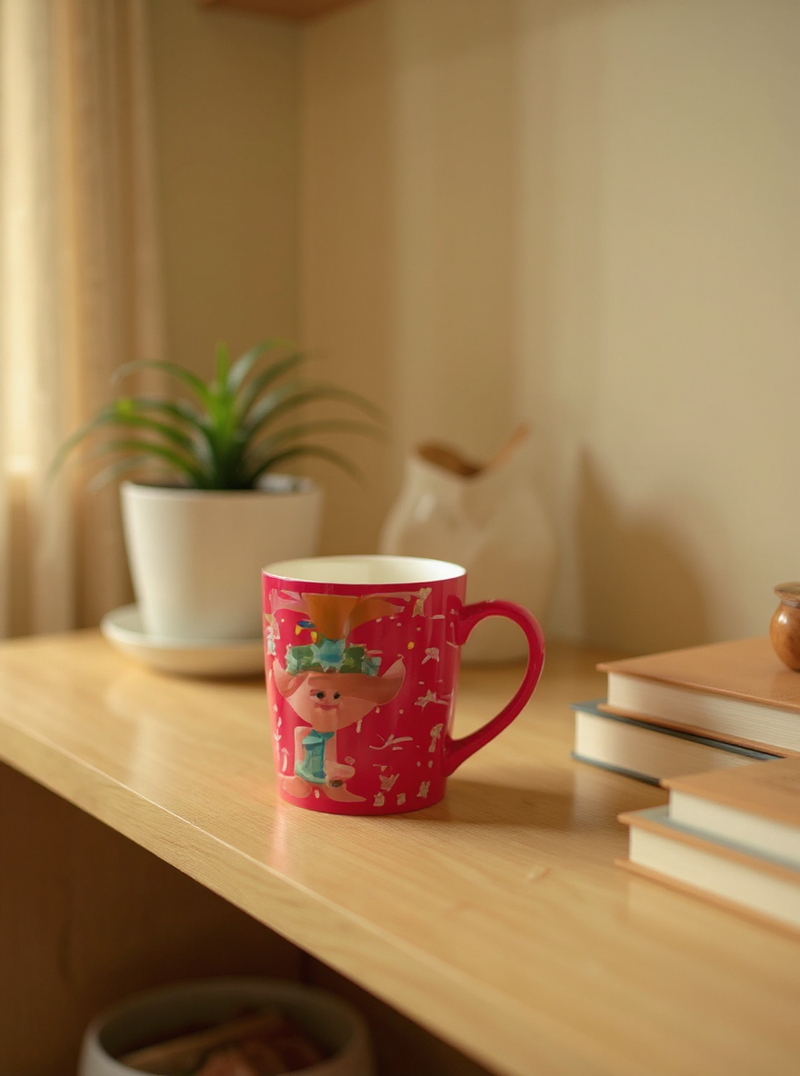 Disney Trolls Pink Party Ceramic Mug | Gift for Trolls Fans