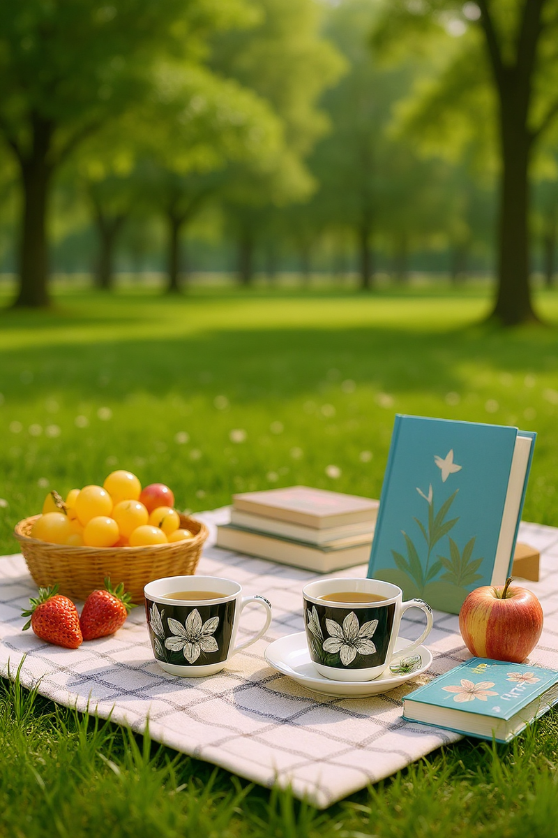 Black and White Lily Elegance Cup and Saucer Set