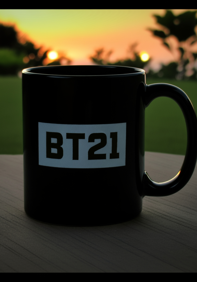 BT21 Black Logo Chic Mug