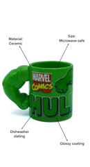 Marvel Hulk Titan 3D Arm Handle Green Ceramic Mug | Gift for Marvel Fans