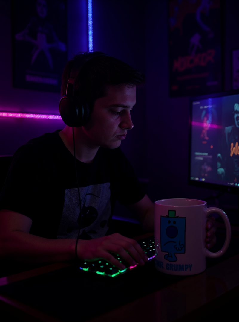 Little Miss Mr. Grumpy Cup and Keychain Gift Set