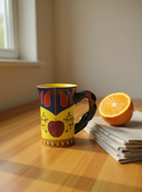 Yellow &amp; Blue Apple Harvest Ceramic Mug | Gift for Fruit Lovers