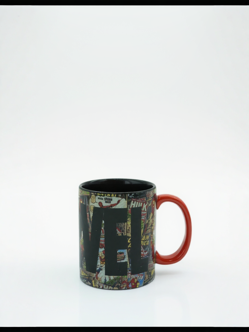 Marvel Icon Black Mug &amp; Red Socks Gift Set | Gift for Marvel Fans