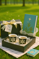 Black and White Lily Elegance Cup and Saucer Set