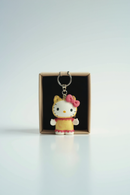 Hello Kitty Pink Bow Charm Keychain