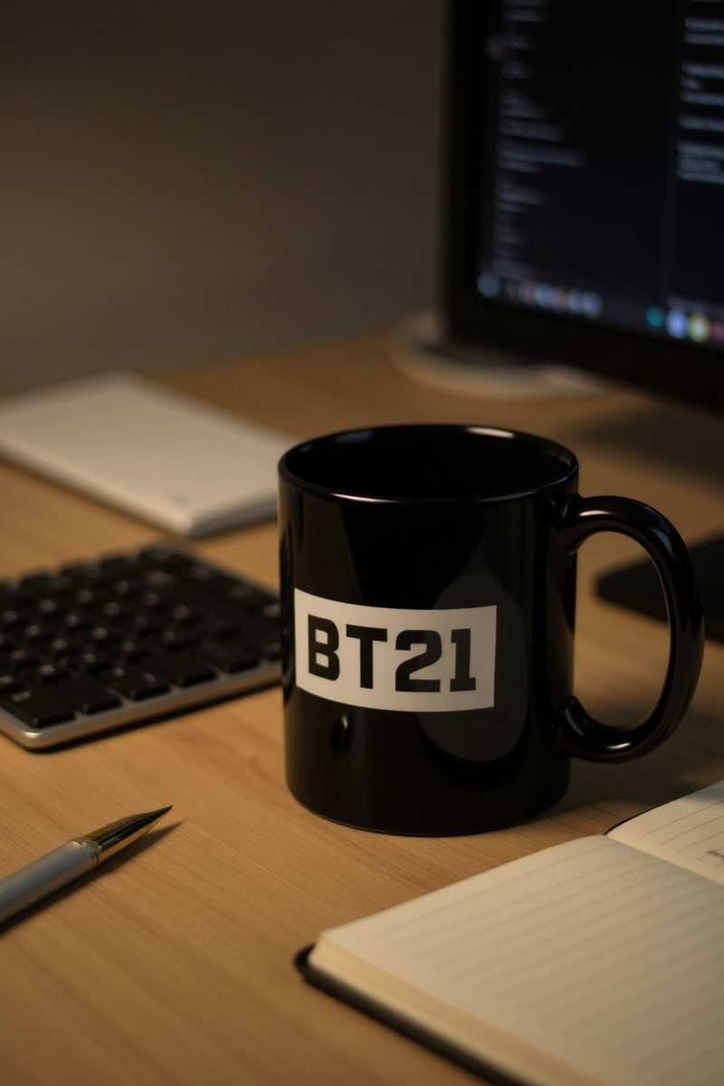 BT21 Black Logo Chic Mug