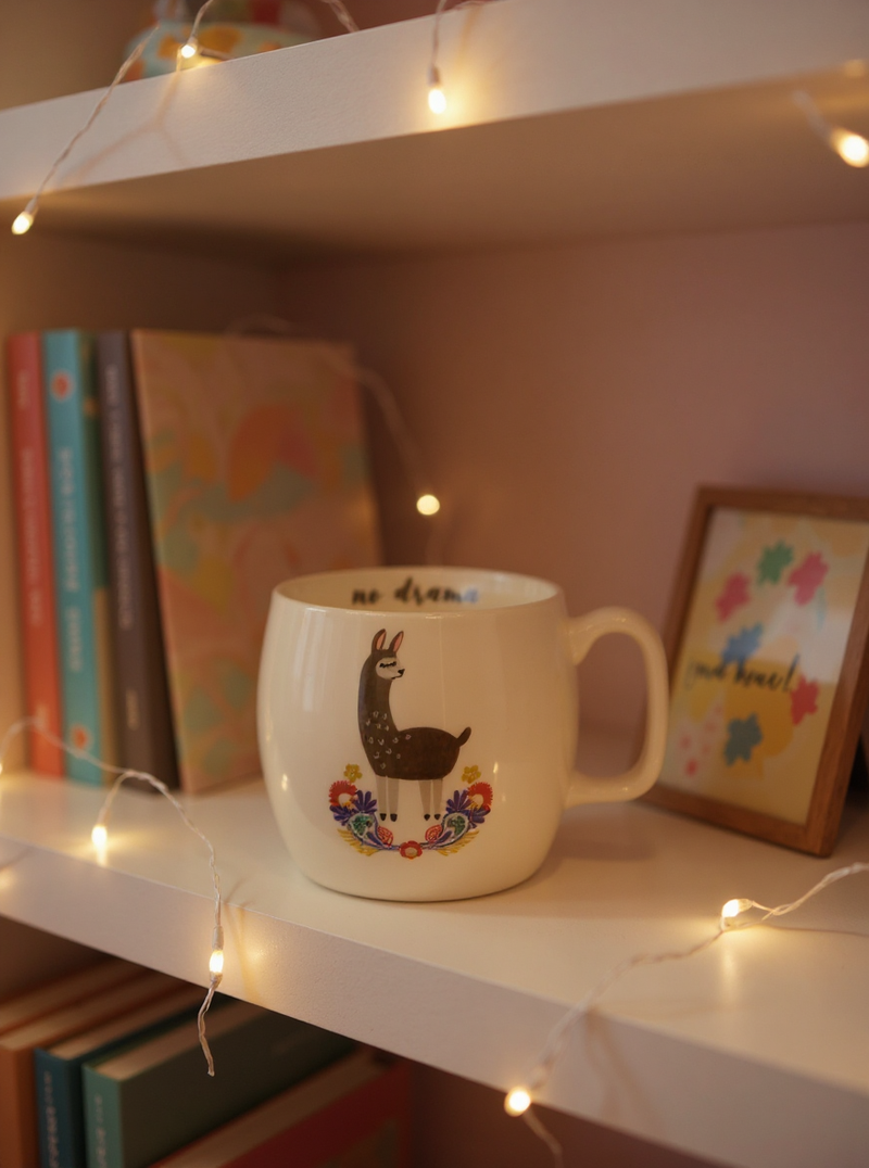 No Drama Llama Peace Ceramic Mug | Gift for Chill Enthusiasts