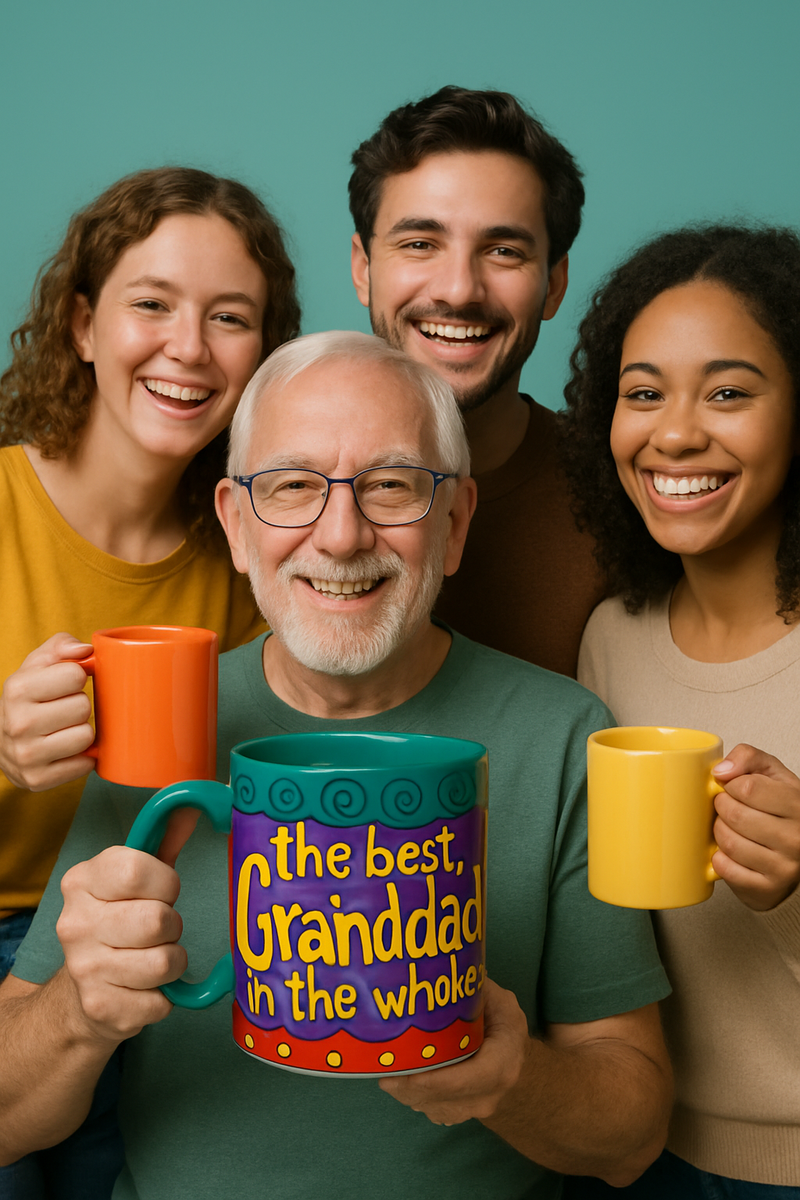 Whimsical Angel Best Grandad Cartoon Mug