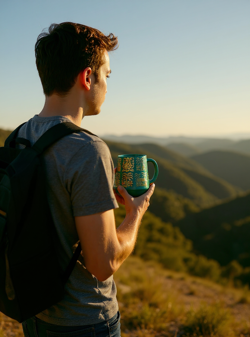 Tropical Teal and Gold Oasis Mug