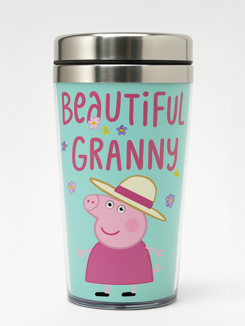 Peppa Pig Beautiful Granny Travel Tumbler | Gift for Peppa Pig Fans