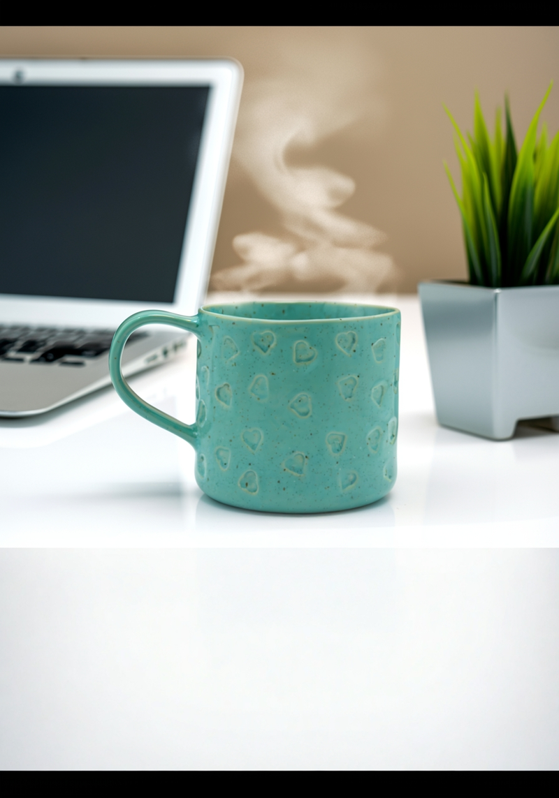Turquoise Heart Haven Ceramic Mug | Gift for Sentiment Lovers