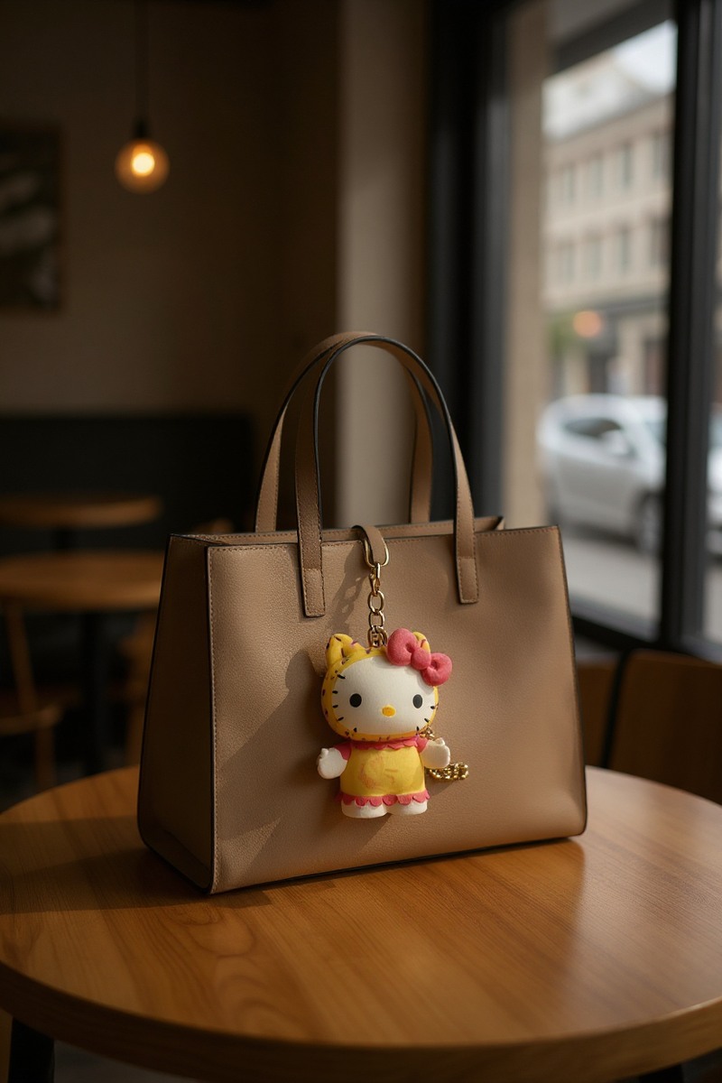 Hello Kitty Pink Bow Charm Keychain