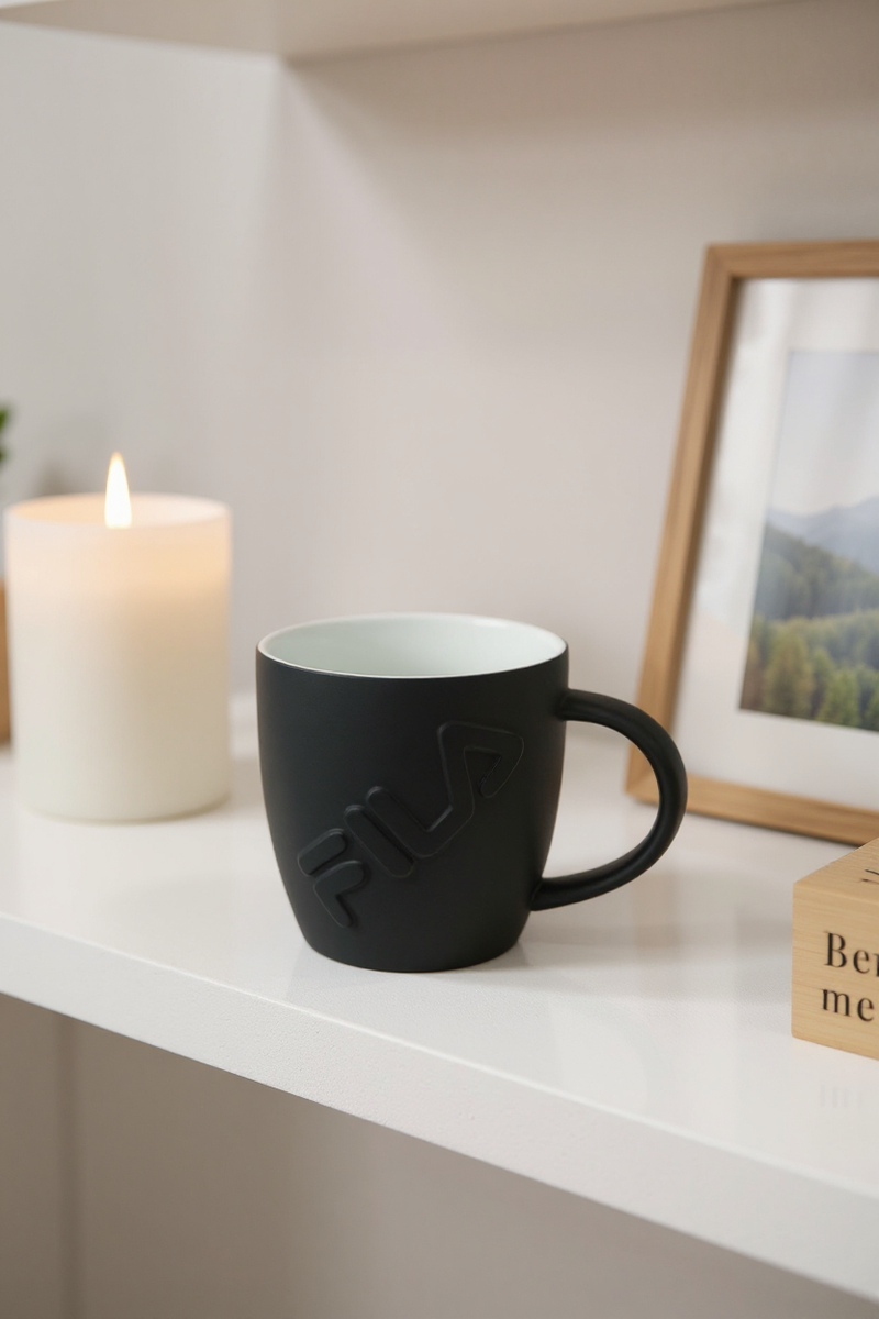 Fila Embossed Black Matte Strength Mug