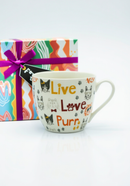 Feline Bliss: Live, Love, Purr Ceramic Mug | Gift for Cat Lovers