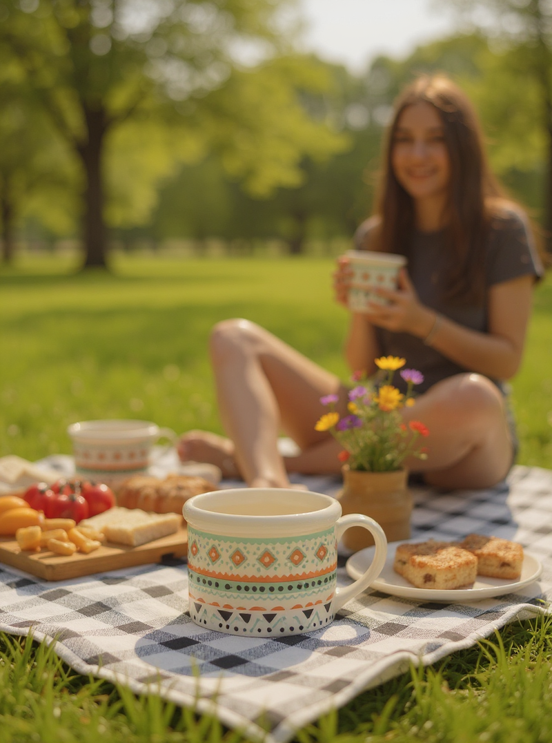 Bohemian Tribal Spirit Ceramic Cup | Gift for Art Lovers