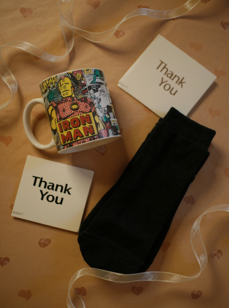 Iron Man Comic Book Hero Mug and Socks Set