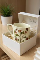 White Floral Blossom Ceramic Mug