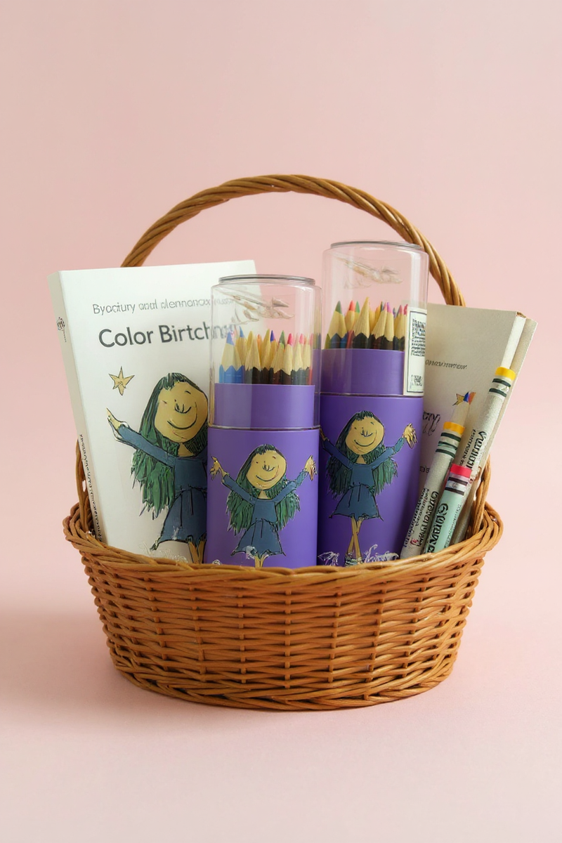 Whimsical Matilda Girl Color Pencils Box