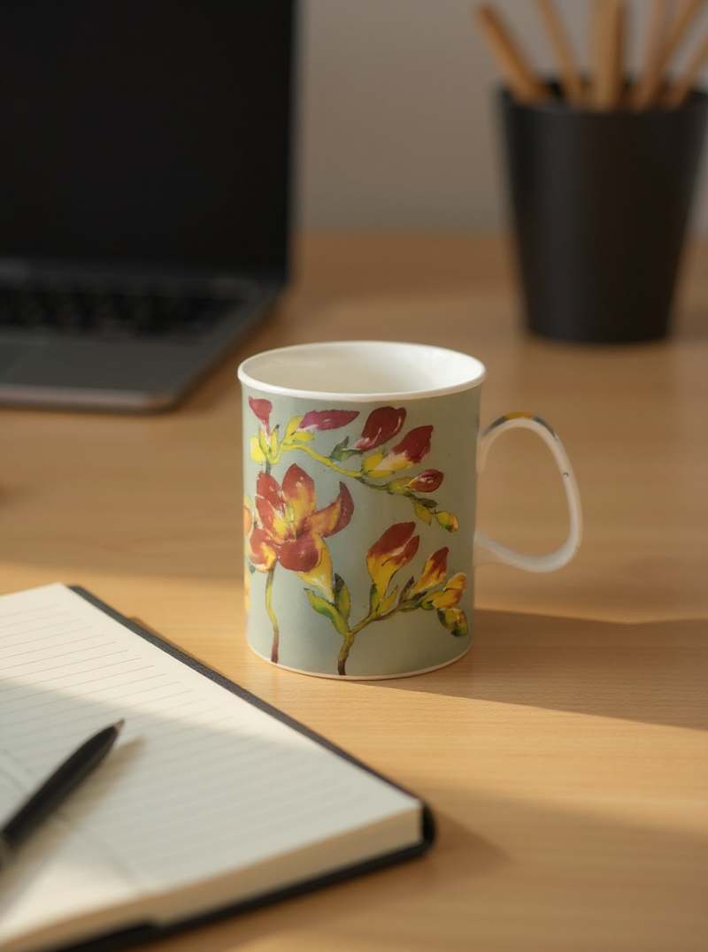 Sunlit Saffron Blossom Mug