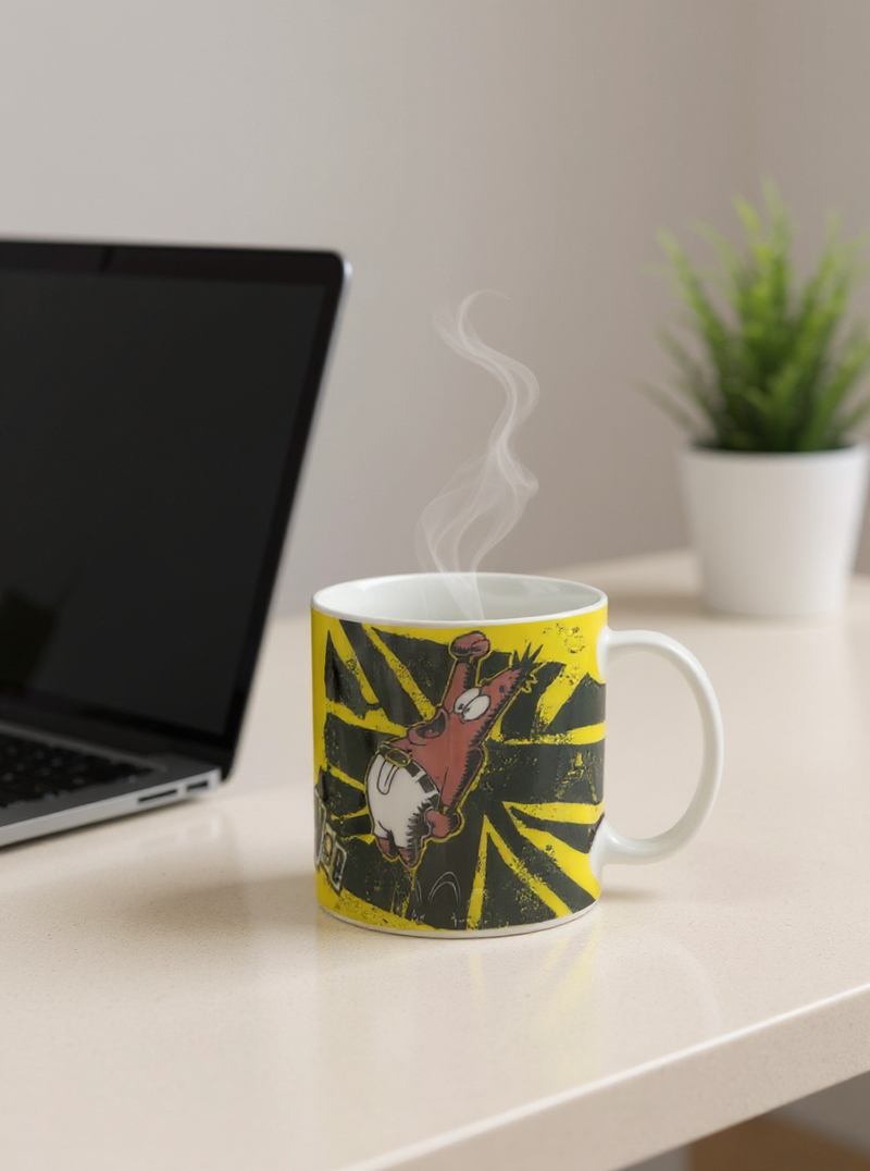 SpongeBob Punk Rock Vibe Ceramic Mug | Gift for Nickelodeon Fans