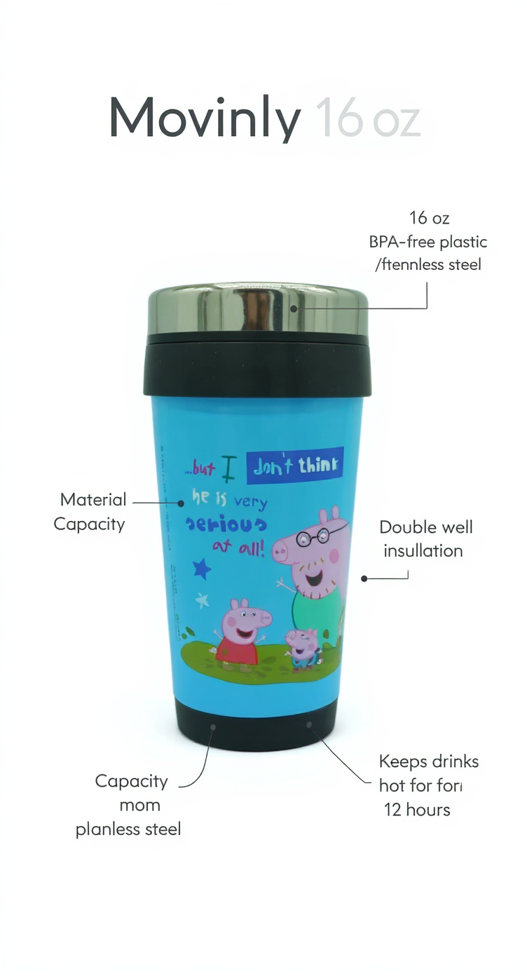 Peppa Pig’s Daddy Duty Travel Tumbler | Gift for Peppa Pig Fans