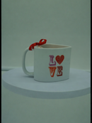 Angled 'LOVE' Heart Harmony Mug with Ribbon