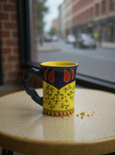 Yellow &amp; Blue Apple Harvest Ceramic Mug | Gift for Fruit Lovers