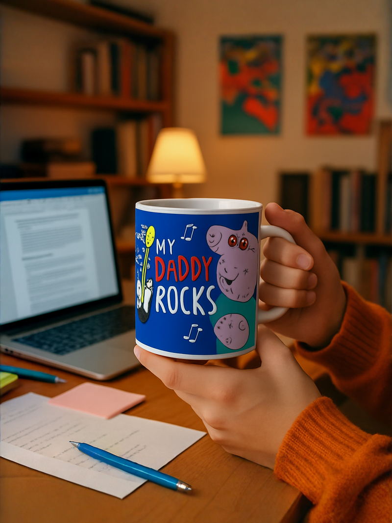 Peppa Pig’s Daddy Groove Ceramic Mug &amp; Keychain Gift Set | Gift for Peppa Pig Fans