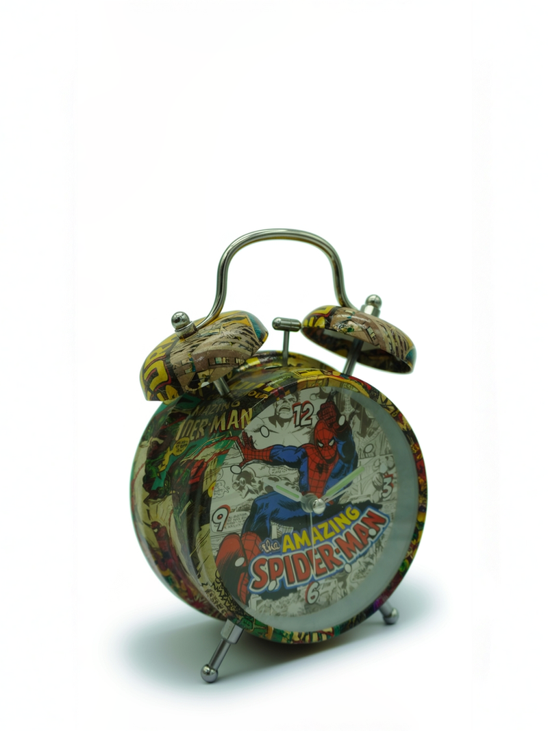 Marvel Comic Spider-Man Twin Bell Alarm Clock – Vintage Gift
